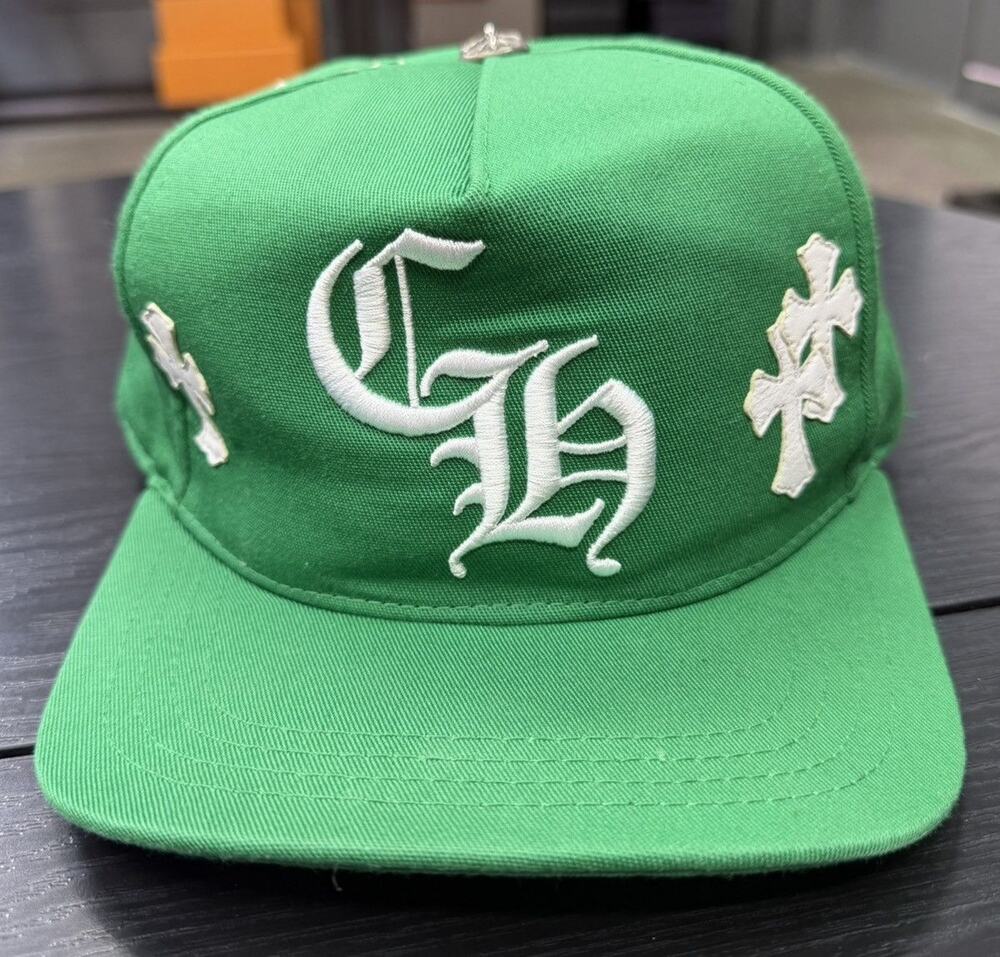 Chrome Hearts CH Green Cross Trucker Hat